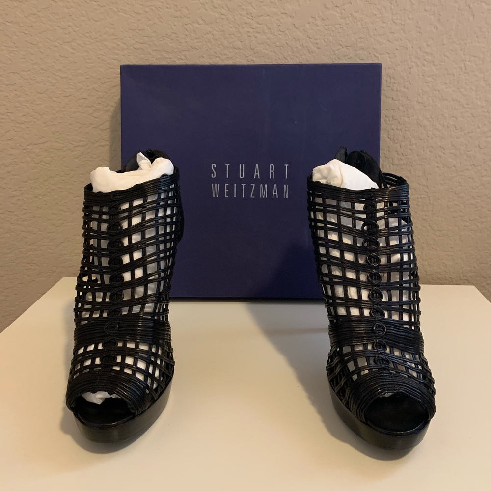 Stuart Weitzman Airy cage platform heels